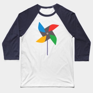 RAINBOW PINWHEEL Playful Bright Geometric Kids Toy - UnBlink Studio by Jackie Tahara Baseball T-Shirt